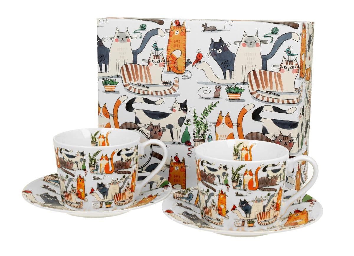 Duo Animals CAT'S WORLD Set of 2 cups 230 ml – Lazy Cats with